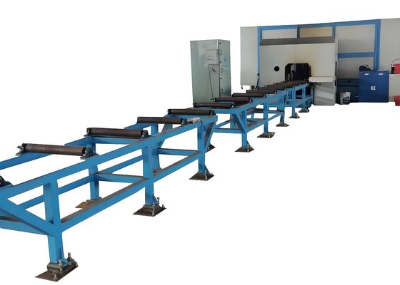 2 किलोवाट सर्वो मोटर ड्रिलिंग इनफीड सीएनसी एच-बीम ड्रिलिंग, कतरनी और टैपिंग मशीन लाइन 500×500 मिमी आकार