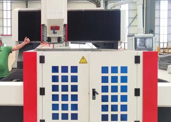 1200x1200 मिमी आकार स्टील प्लेट फ्लैंग्स प्रसंस्करण सीएनसी ड्रिलिंग टैपिंग मशीन 18 मिमी टी-स्लॉट चौड़ाई